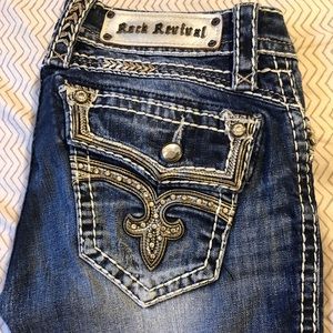 Rock Revival rhinestone pocket bootcut jean